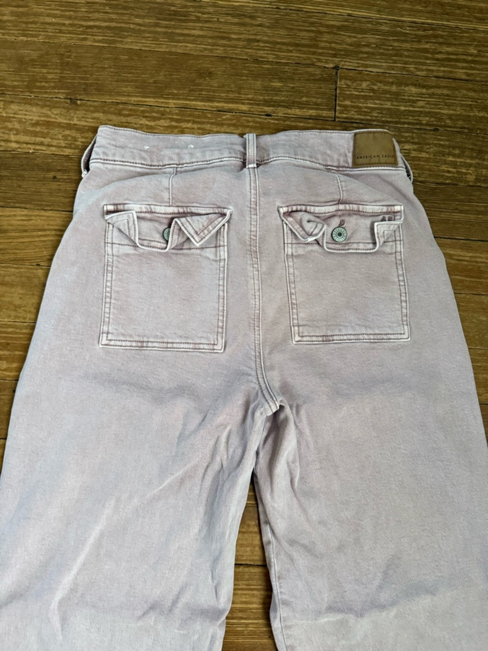 American Eagle Blush Pink Wide Leg Skater Jean Size 27/4 - Picture 4 of 7